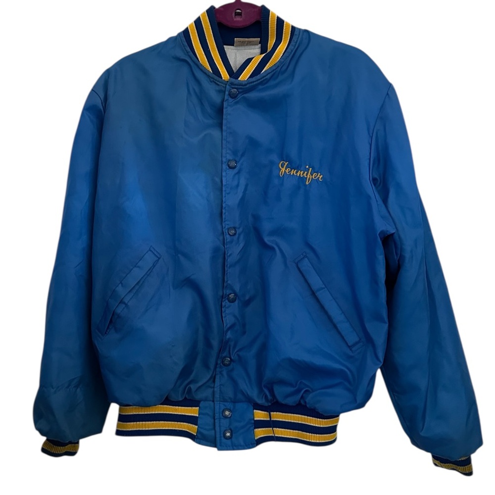 Vintage Birdie Baseball Softball Blue & Yellow St. Luke’s Team Jacket Size Large